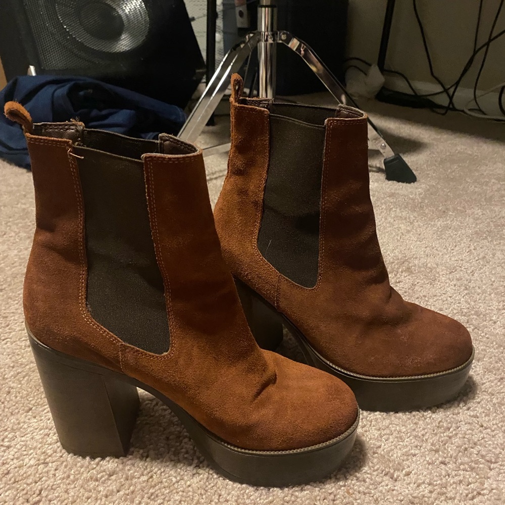Topshop Boot Heels Faux Suede